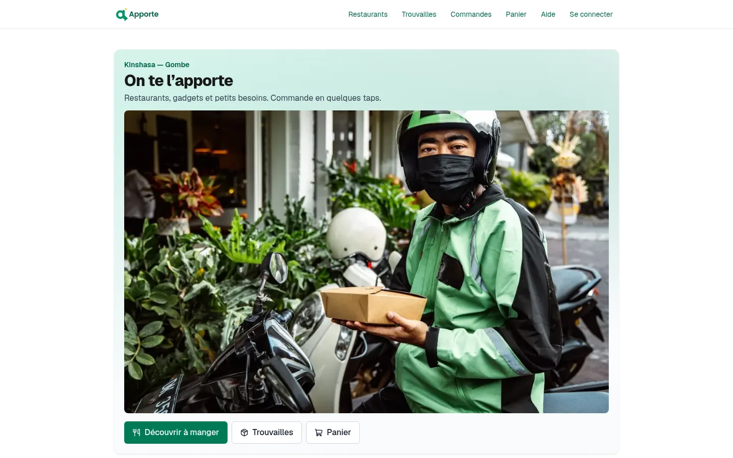Apporte — desktop screen