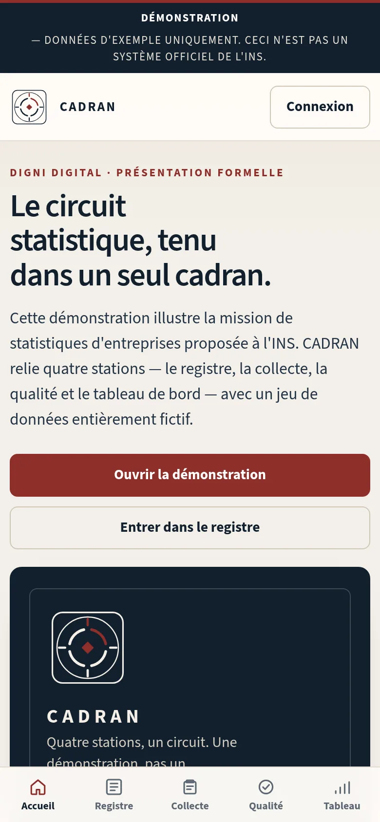 CADRAN — phone screen