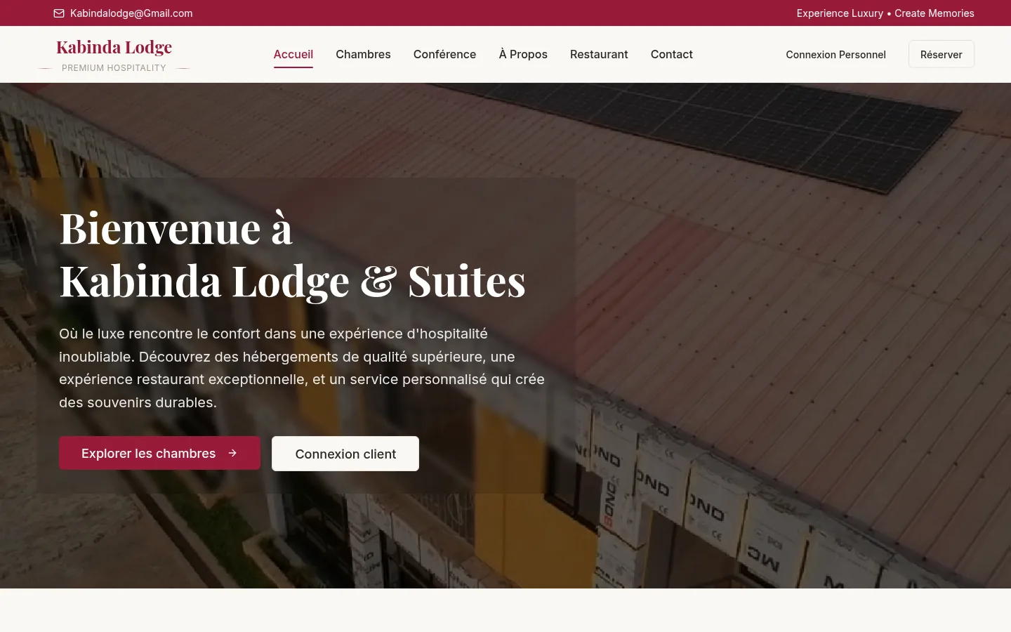 Kabinda Lodge — desktop screen