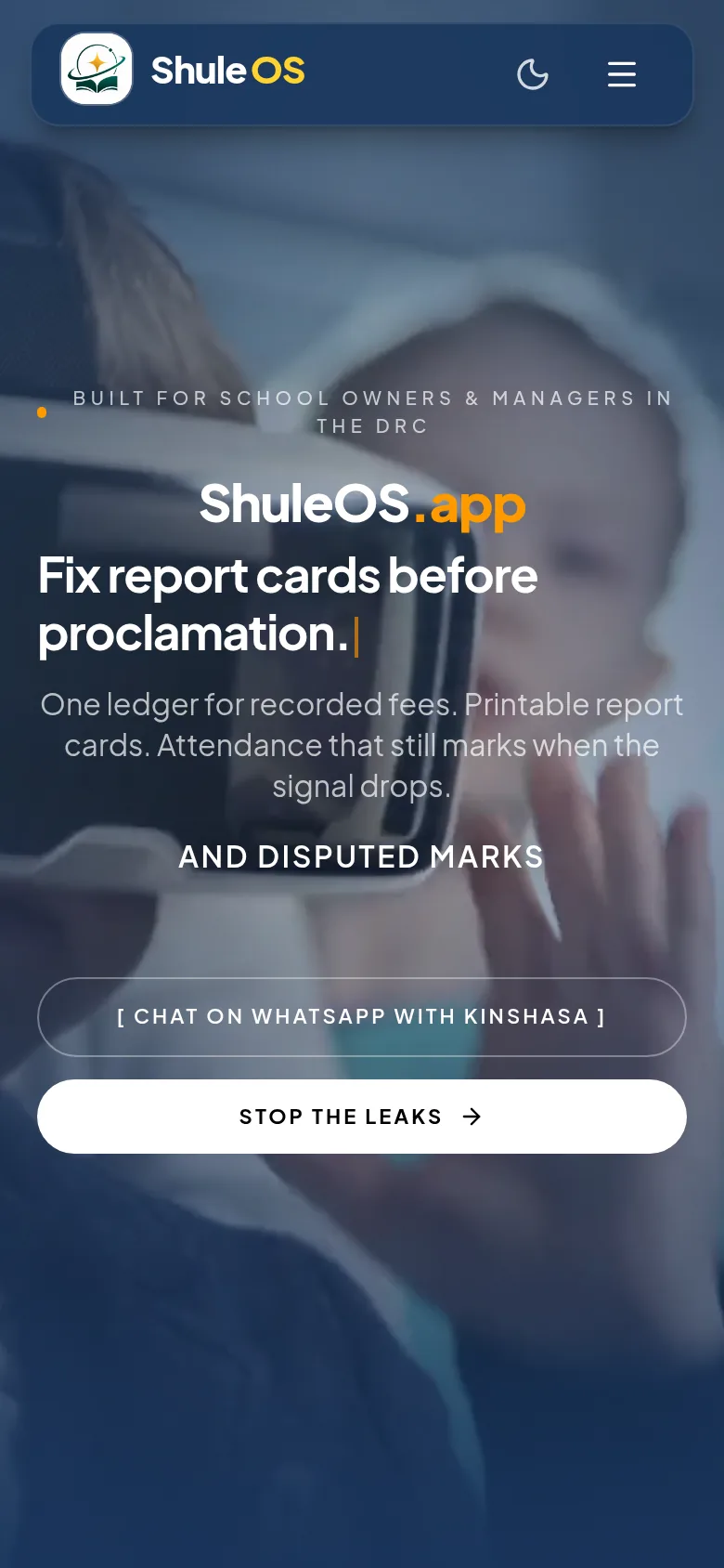 ShuleOS — phone screen
