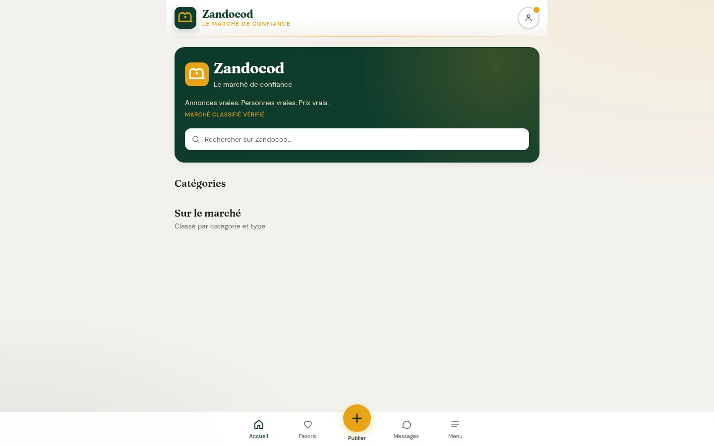 Zandocod — desktop screen